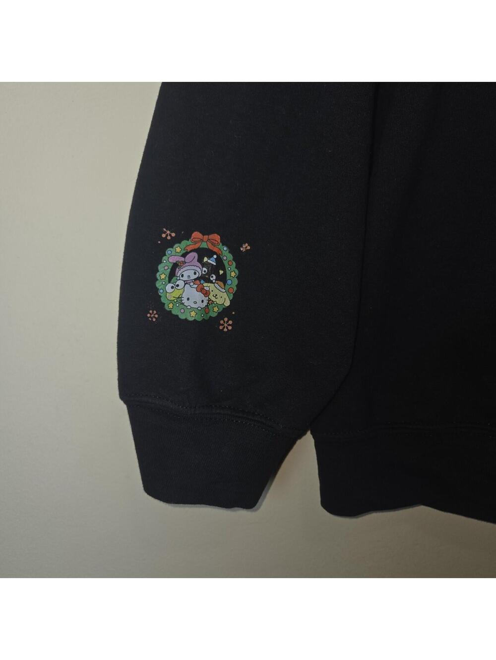 Grinch Hello Kitty Christmas Adult Black Sweatshirt sz XL Gildan - Picture 3 of 9